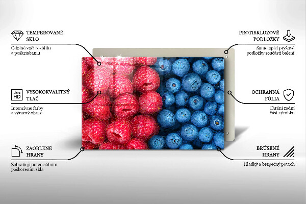 Skydd för induktionsspis elegant Hallon och blåbär frukter