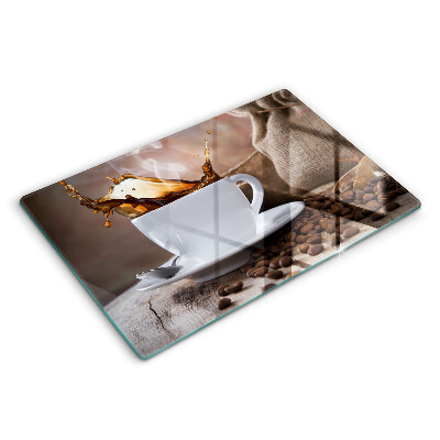 Spisskyddsplatta elegant Kopp och kaffebönor