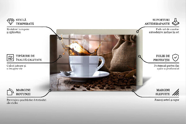 Spisskyddsplatta elegant Kopp och kaffebönor