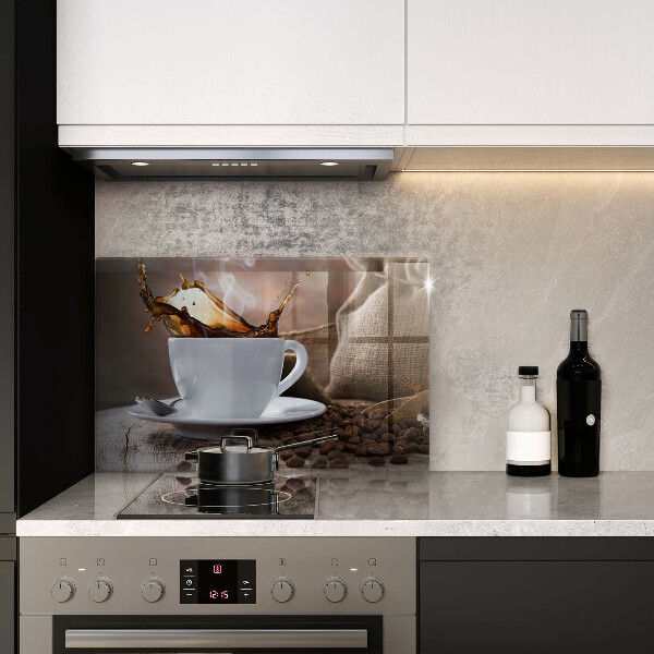 Spisskyddsplatta elegant Kopp och kaffebönor