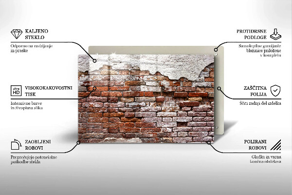Spisskyddsplatta elegant Gammal tegel- och betongvägg