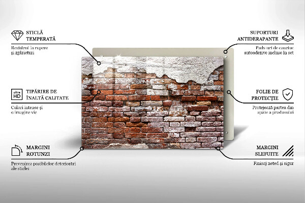 Spisskyddsplatta elegant Gammal tegel- och betongvägg