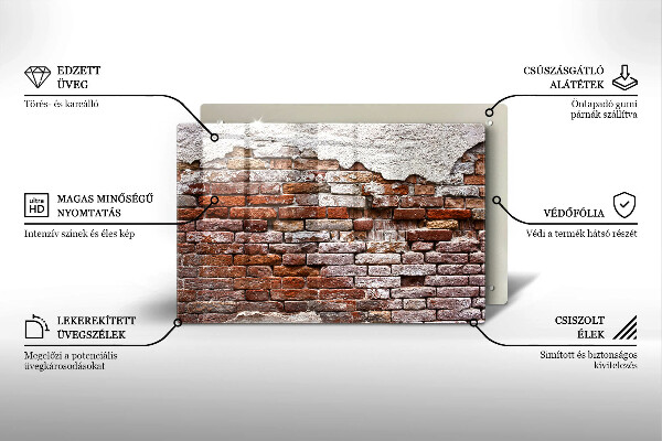 Spisskyddsplatta elegant Gammal tegel- och betongvägg