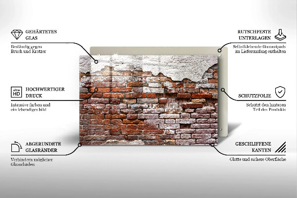 Spisskyddsplatta elegant Gammal tegel- och betongvägg