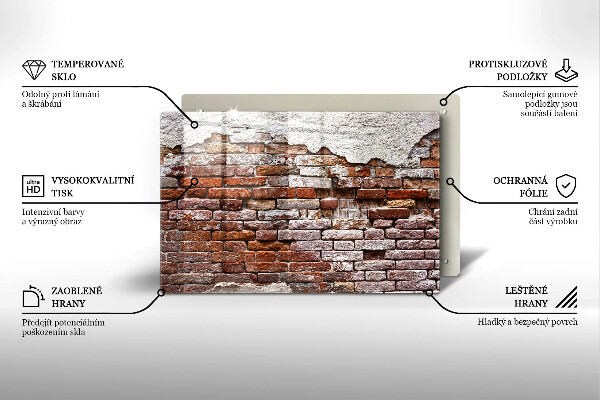 Spisskyddsplatta elegant Gammal tegel- och betongvägg