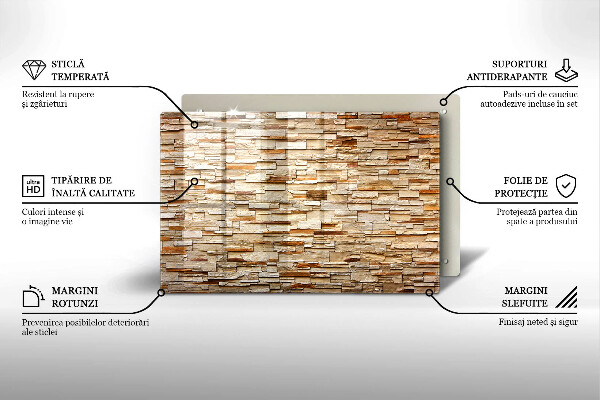 Spisskyddsplatta elegant Textur av dekorativa stenar