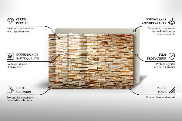 Spisskyddsplatta elegant Textur av dekorativa stenar