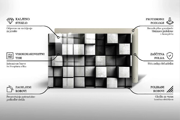Spisskyddsplatta elegant Abstrakta 3D rutor