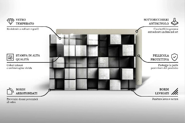 Spisskyddsplatta elegant Abstrakta 3D rutor