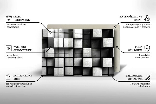 Spisskyddsplatta elegant Abstrakta 3D rutor