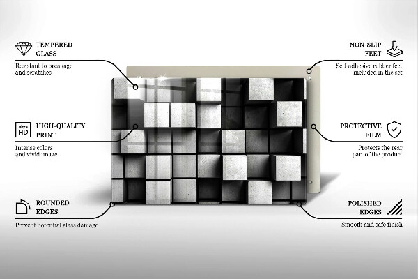 Spisskyddsplatta elegant Abstrakta 3D rutor