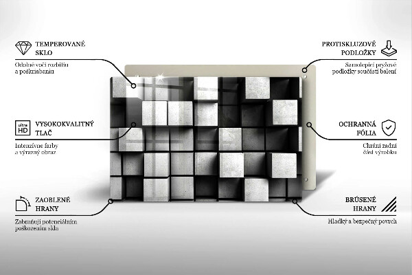 Spisskyddsplatta elegant Abstrakta 3D rutor