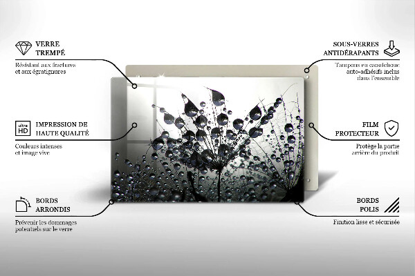 Spisskyddsplatta elegant Maskrosor och dagg