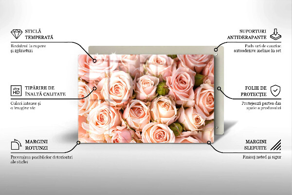 Spisskyddsplatta elegant Bukett fina rosor