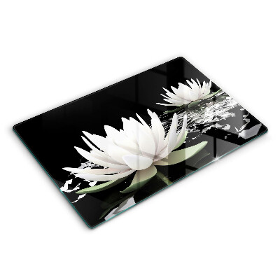 Spisskyddsplatta elegant Vita liljor på vattnet