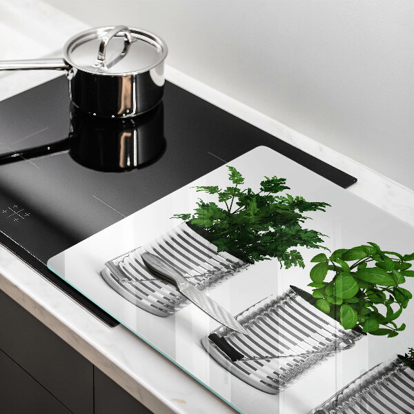 Spisskyddsplatta elegant Krukor med örtväxter