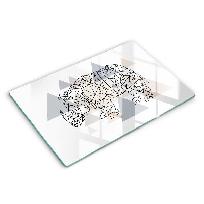 Glashällskydd elegant Line art noshörning