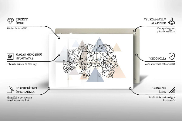 Glashällskydd elegant Line art noshörning