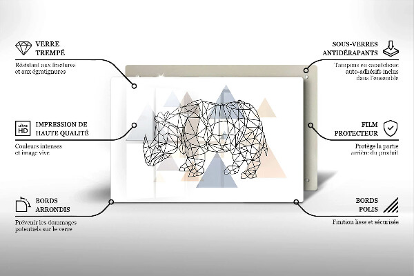 Glashällskydd elegant Line art noshörning