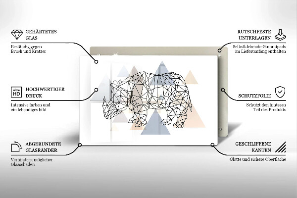 Glashällskydd elegant Line art noshörning