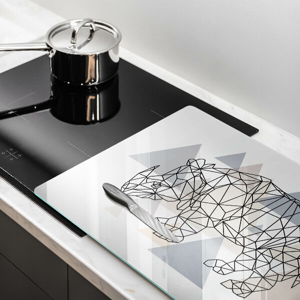 Glashällskydd elegant Line art noshörning