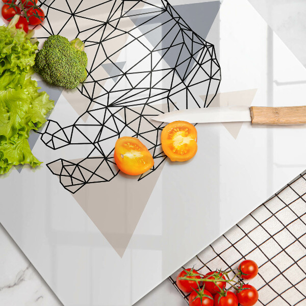 Glashällskydd elegant Line art noshörning