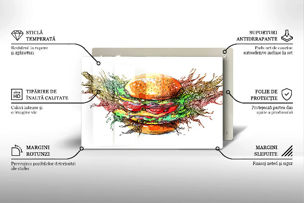 Spisskyddsplatta elegant Hamburgerteckning