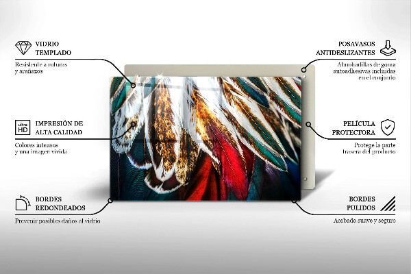 Spisskyddsplatta elegant Boho fågelfjädrar