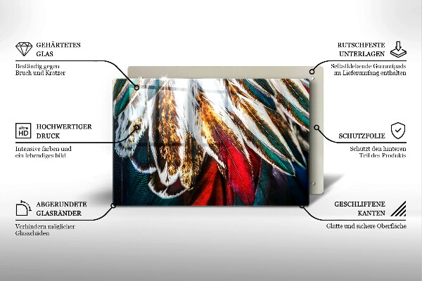 Spisskyddsplatta elegant Boho fågelfjädrar