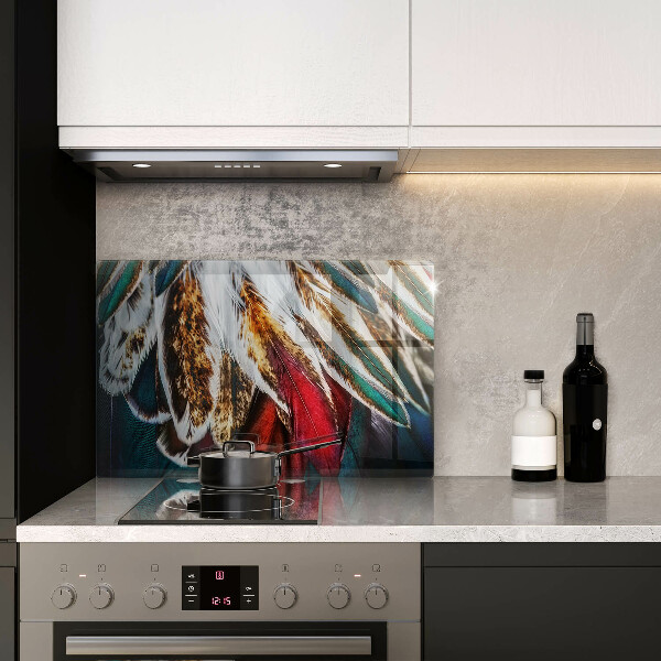 Spisskyddsplatta elegant Boho fågelfjädrar