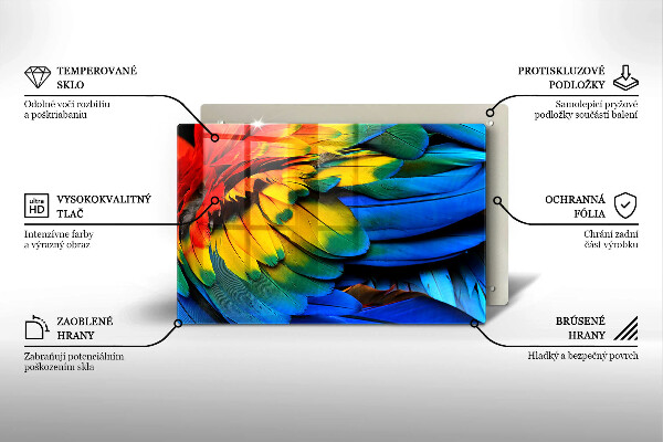 Kokkärlskydd elegant Färgglada papegojfjädrar