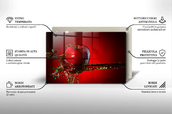 Spisskyddsplatta elegant Äppelfrukt i vatten