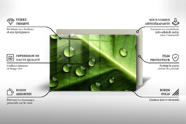 Spisskyddsplatta elegant Natur dagg och löv