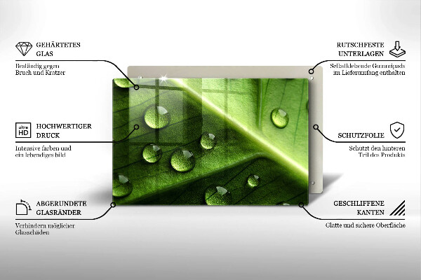 Spisskyddsplatta elegant Natur dagg och löv