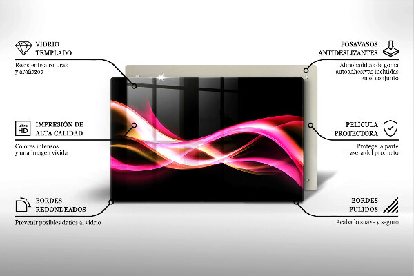 Spisskyddsplatta elegant Abstrakt neon rök