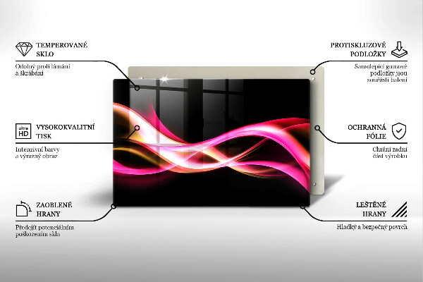 Spisskyddsplatta elegant Abstrakt neon rök