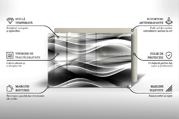 Spisskyddsplatta elegant Abstrakta linjer av rök