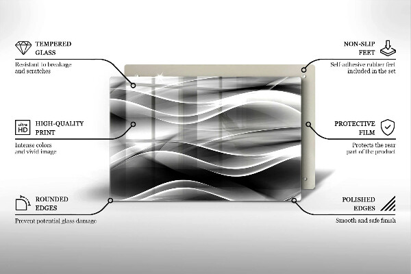 Spisskyddsplatta elegant Abstrakta linjer av rök