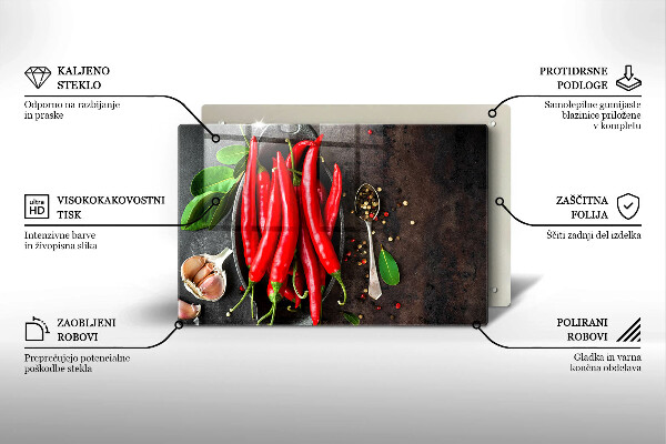 Spisskyddsplatta elegant Röd chilipeppar