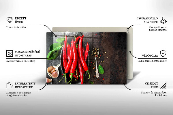 Spisskyddsplatta elegant Röd chilipeppar