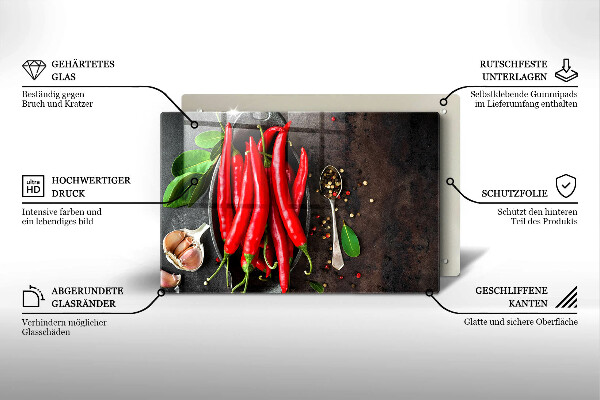 Spisskyddsplatta elegant Röd chilipeppar