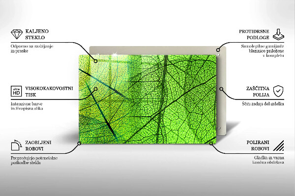 Spisskyddsplatta elegant Natur löv vener