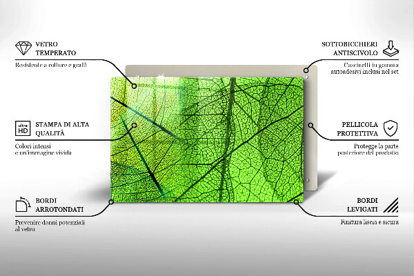 Spisskyddsplatta elegant Natur löv vener