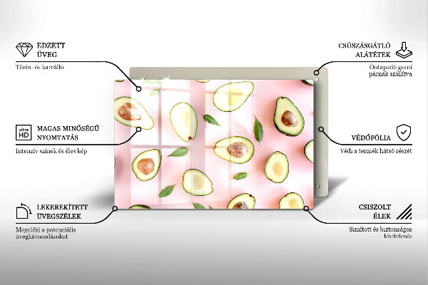 Glashällskydd elegant Avokado mönster