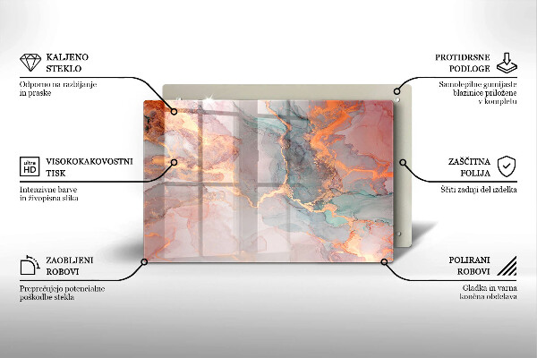 Kokkärlskydd elegant Marmor med guld