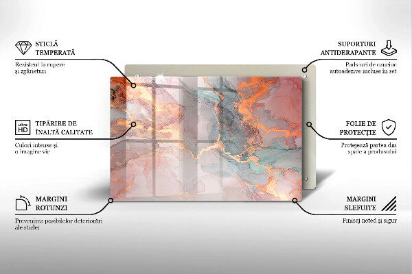 Kokkärlskydd elegant Marmor med guld