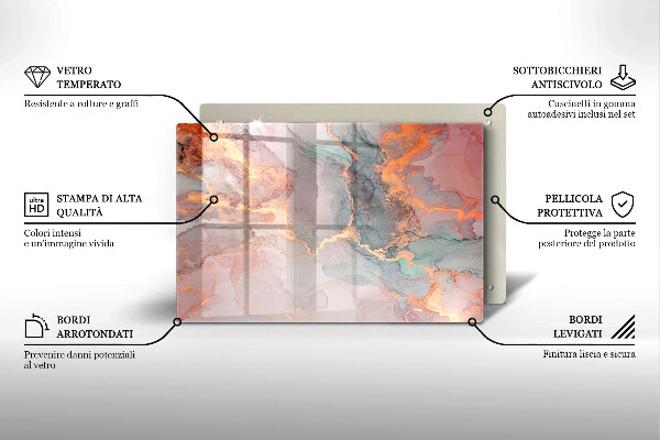Kokkärlskydd elegant Marmor med guld