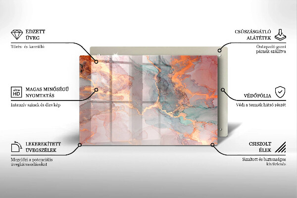 Kokkärlskydd elegant Marmor med guld