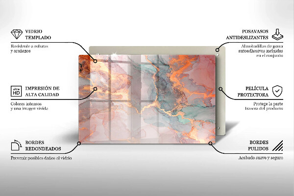 Kokkärlskydd elegant Marmor med guld