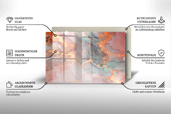 Kokkärlskydd elegant Marmor med guld